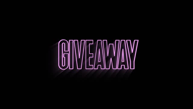 Giveaway text animation. Pink word on a black background. 4k and Full HD resolutions. Perfect for invitations, social media, intros and outros