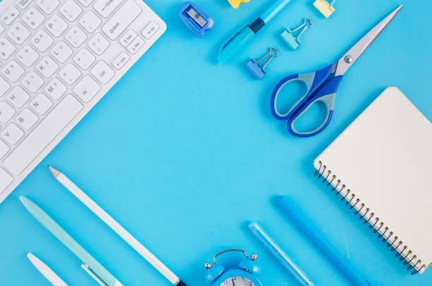 istock School supplies on blue background. Back to school. Banner. 1317257359