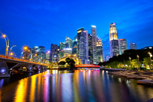 istock Singapore city at dusk 1317257489
