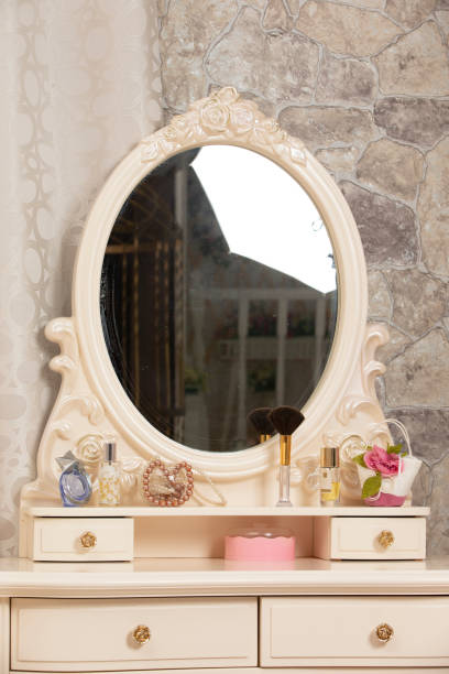 istock Beautiful dressing table with jewelry and cosmetics. 1317257525