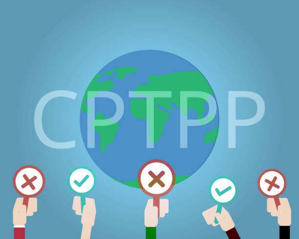 cptpp 또는 환태평양 경제 동반자 협정을 위한 포괄적이고 진보적인 협정 - 환태평양경제동반자협정 stock illustrations