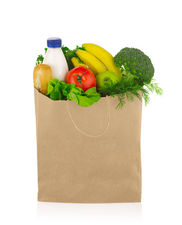 Groceries bag isolated
