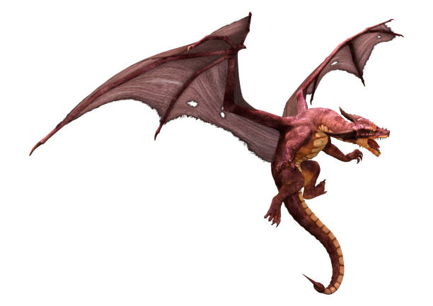 istock 3D illustration fantasy dragon on white 1317265890
