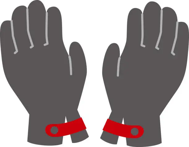 Vector illustration of A set of gloves, trekking gloves