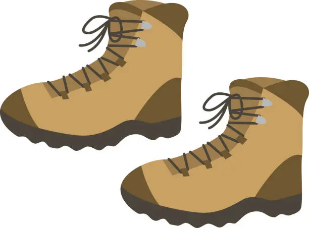 Vector illustration of Simple mountain climbing shoes (trekking shoes)