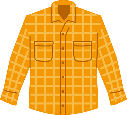 Orange plaid shirt with a simple touch