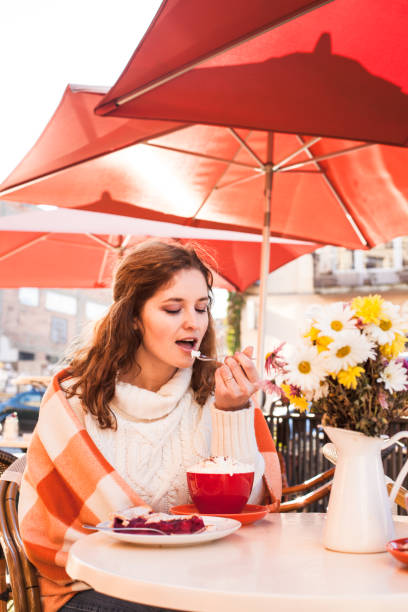 istock Woman Having Dessert At Restaurant 1317273774