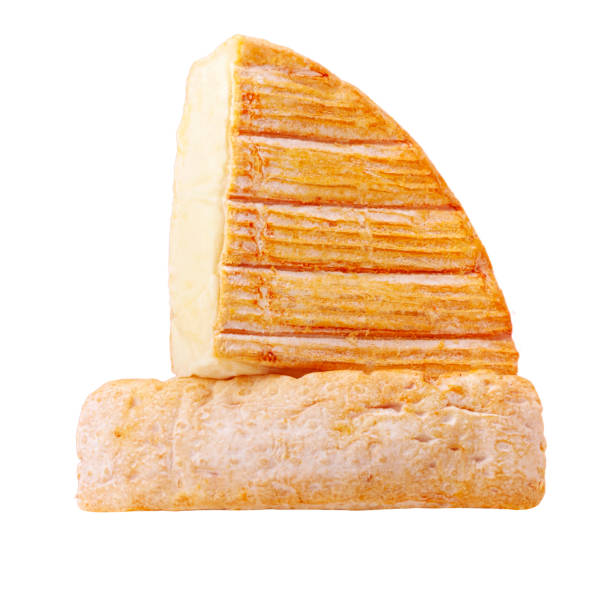 istock studio shot of red mold cheese isolated on white. 1317276893
