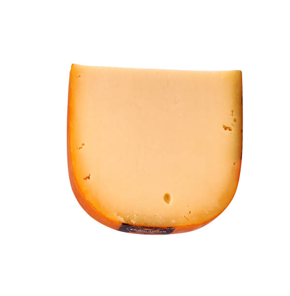 네덜란드, haarlem - 30-01-2020: 스튜디오 환경에서 잔란데 치즈, 흰색으로 고립 - cheese block gouda dutch culture 뉴스 사진 이미지