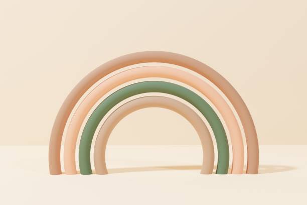 istock 3d render of scandi rainbow on a beige background 1317277113