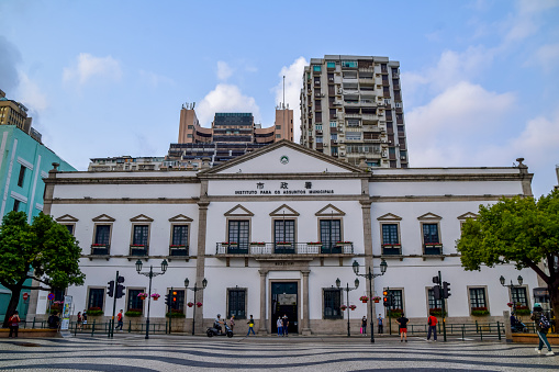Macao, China - April 2, 2020: Municipal Affairs Bureau office building in Macao