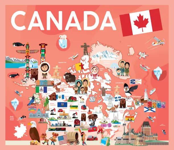 Vector illustration of Canada Travel Map