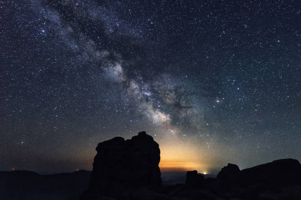 istock Milky way over the iceberg beams in China 1317278838