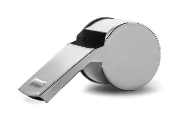 istock Metal sport whistle isolated on white background with clipping path 1317279136