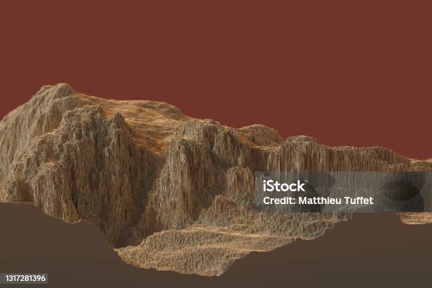 Mountains Computer Simulated Voxels Mountains 3d Computer Generated Landscape Stock Photo - Download ...