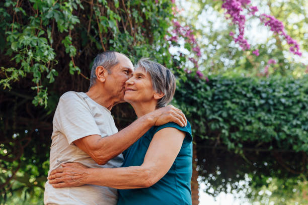 istock Senior couple kissing 1317282736