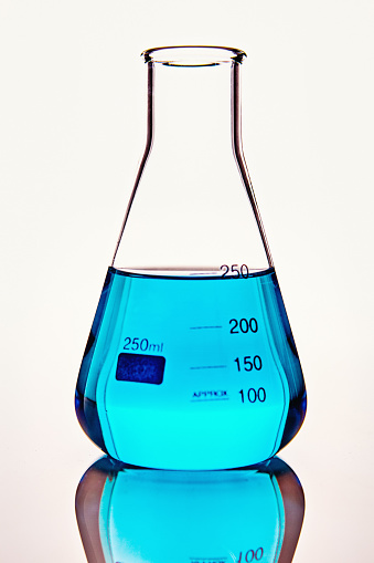 Laboratory glassware isolated over white background