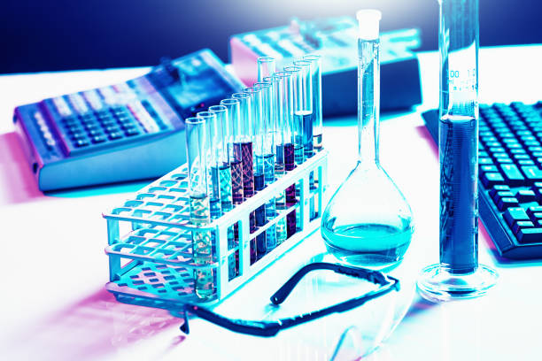 istock Collection of chemistry analytical equipment on a laboratory bench 1317286949