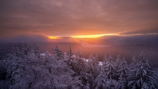 A magical winter sunrise in the Black Forest