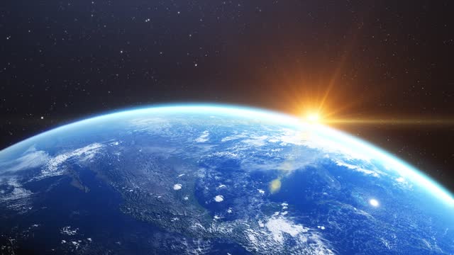 Earth from Space with Sun Light Stars Day Night - 3D Animation 4K Free  Stock Video Footage Download Clips atmosphere