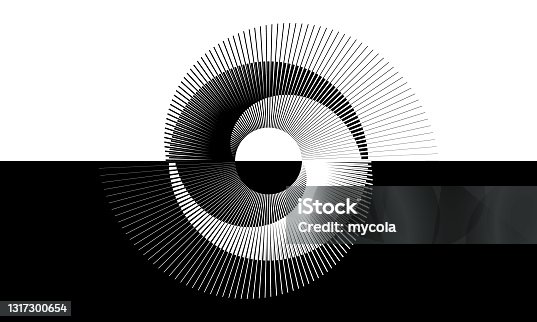 istock Black and white lines abstract background. Yin and yang symbol. Day and night concept. 1317300654