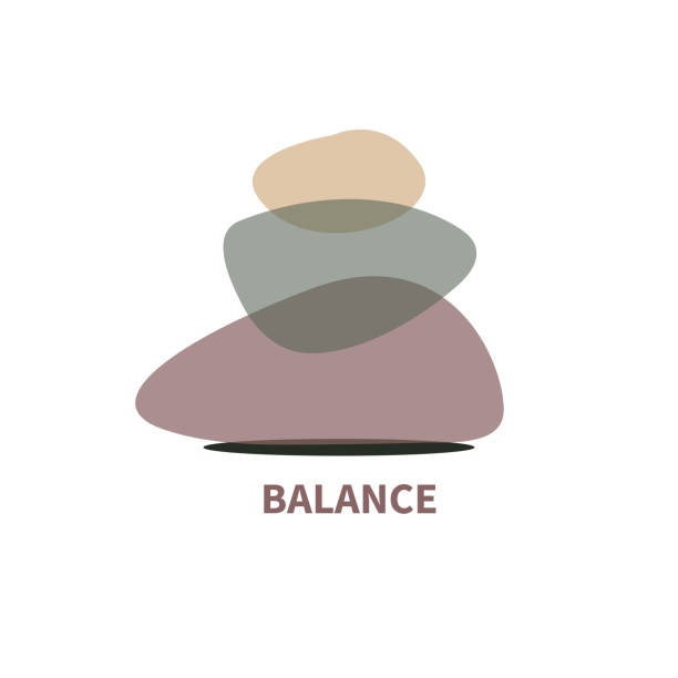 значок баланса. символ гармонии. стек камней. концепция буддизма - stone balance pebble stack stock illustrations
