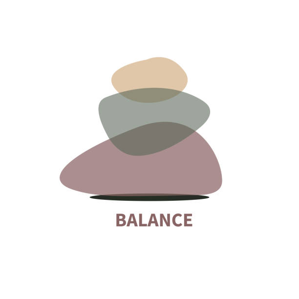 Balance icon. Harmony symbol. Stack of stones. Buddhism concept Balance icon. Harmony symbol. Stack of stones. Buddhism concept. Meditation sign. Vector minimal illustration pebble shapes stock illustrations