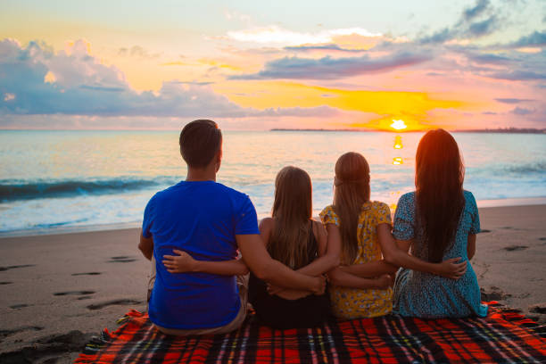 istock Young family on vacation at the evening 1317304448