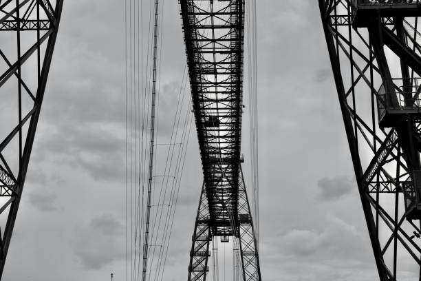 istock Monochrome image of Newport Transporter Bridge. 1317304534