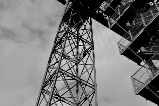 istock Monochrome image of Newport Transporter Bridge. 1317304564