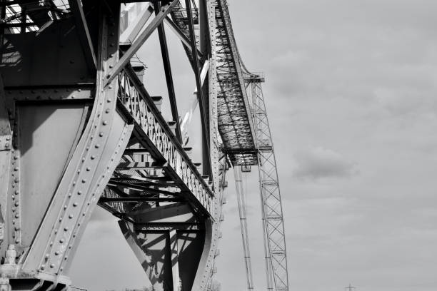 istock Monochrome image of Newport Transporter Bridge. 1317304577