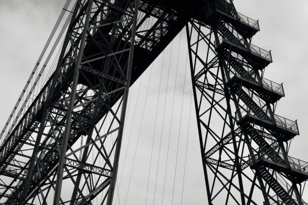 istock Monochrome image of Newport Transporter Bridge. 1317304606