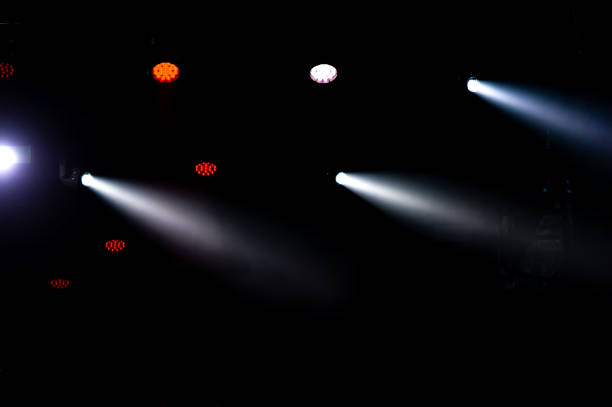 stage of spotlights during a rock concert