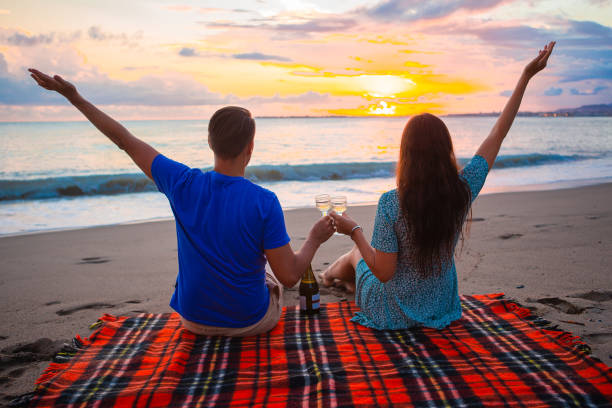 istock Family having a picnic on the beach 1317306133
