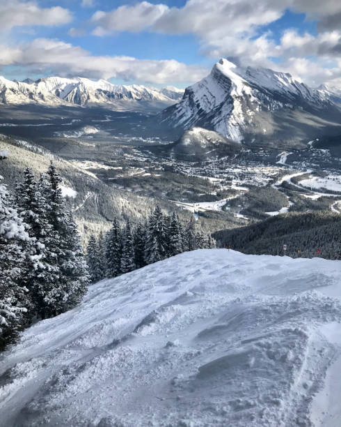 istock Stunning view from Mt. Norquay ski resort, overlooking Mt. Rundle in Banff. 1317308564