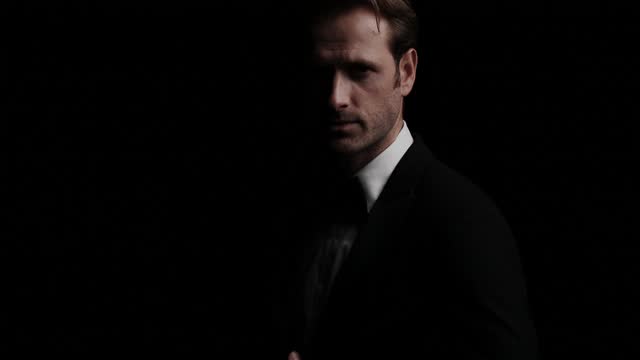 180 Business Man Portrait Dark Background Stock Videos and Royalty-Free  Footage - iStock