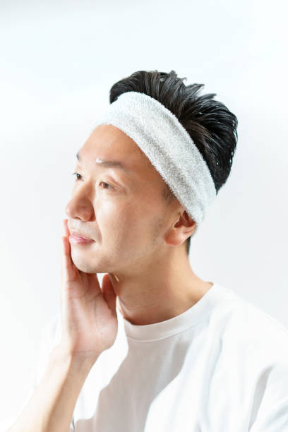 istock Middle-aged man doing skin care 1317312415