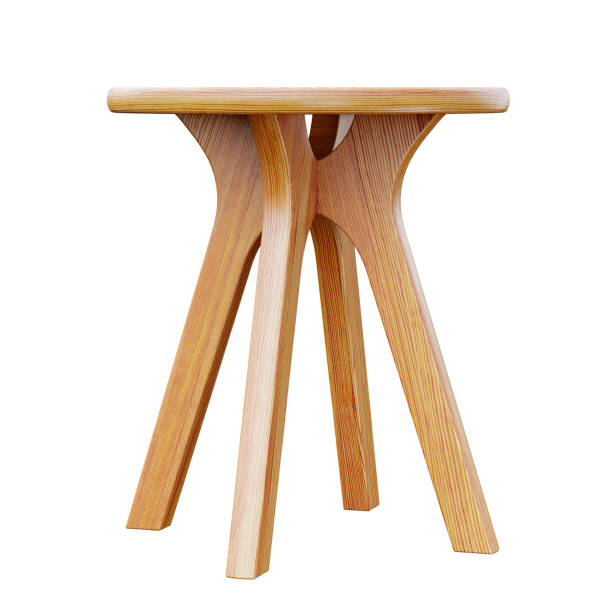 istock Wooden stoll isolated on white background. Clipping path included. 3D render. 1317313661