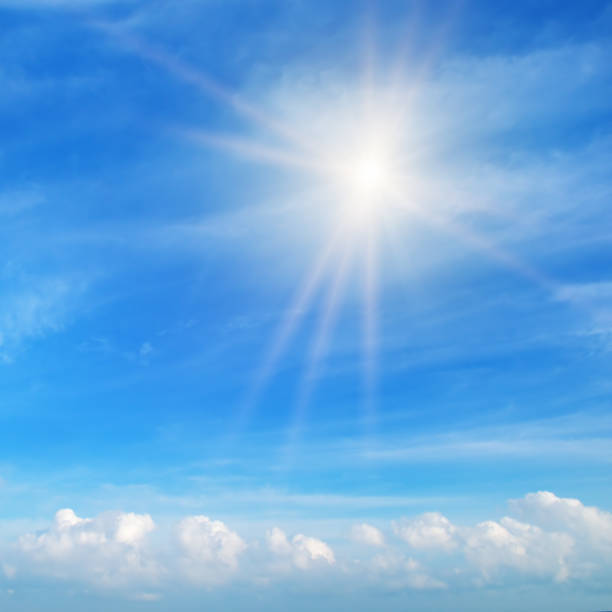 istock Couds in the blue sky. Bright midday sun illuminates the space. 1317313813