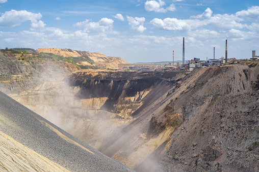 Copper mine and smelting complex of Zijin Bor Copper in Bor, Serbia on May 2, 2021, one of the largest copper mines in Europe owned by Chinese mining company Zijin Mining Group