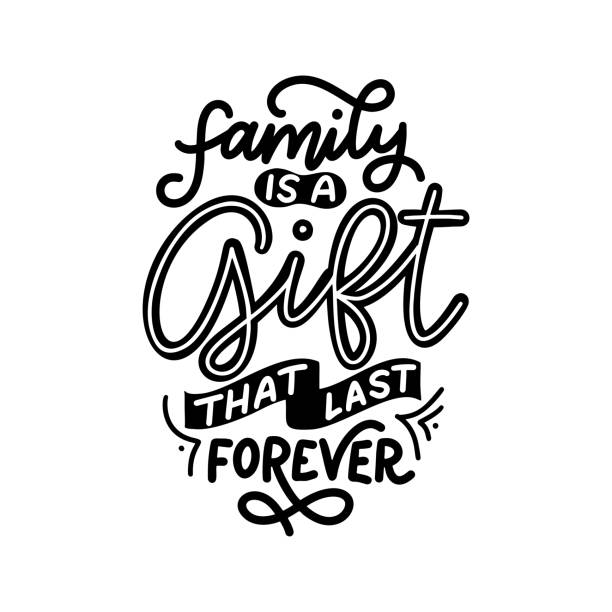 istock Hand drawn lettering typography poster. Family is a gift that last forever. Vector calligraphy for prints, kids room, decor, banner 1317316448