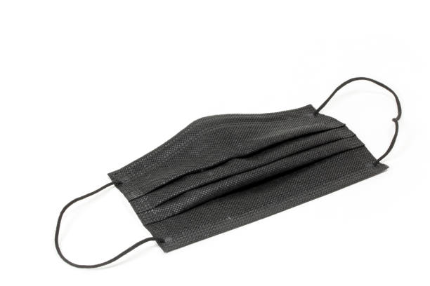 istock Covid 19 Face Mask- Black Disposable -  on a white background 1317320446