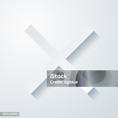istock Cross mark. Icon with paper cut effect on blank background 1317320951