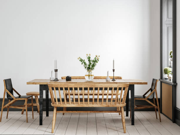 istock Scandinavian living room interior background, wall mockup 1317327466