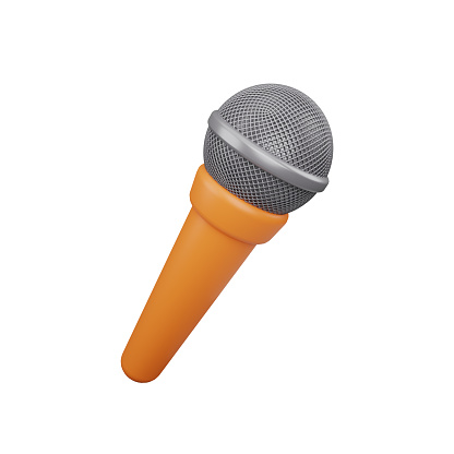 3d rendering microphone icon isolated on white. 3d microphone illustration