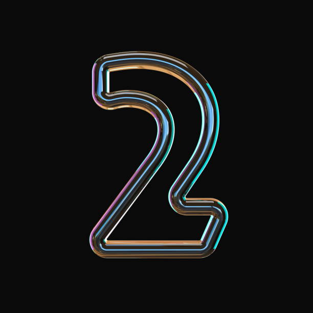 istock Vivid color glass font Number 2 TWO 3D 1317335482