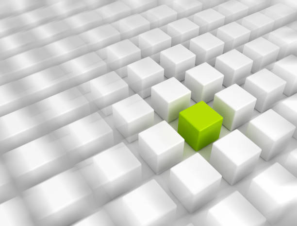 istock Green box standing out from many whites 1317337739