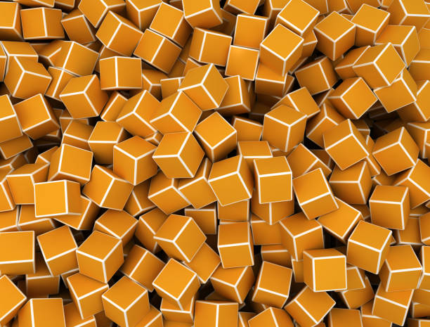 istock Abstract chaotic pile of orange boxes 1317337879