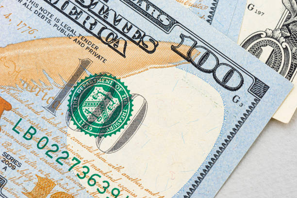 istock American one-dollar banknote. Close-up detail. 1317340170