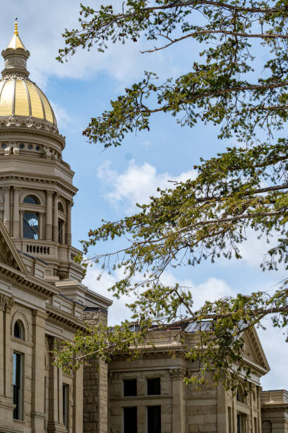 budynek kapitolu stanu wyoming - wyoming cheyenne capital governor zdjęcia i obrazy z banku zdjęć